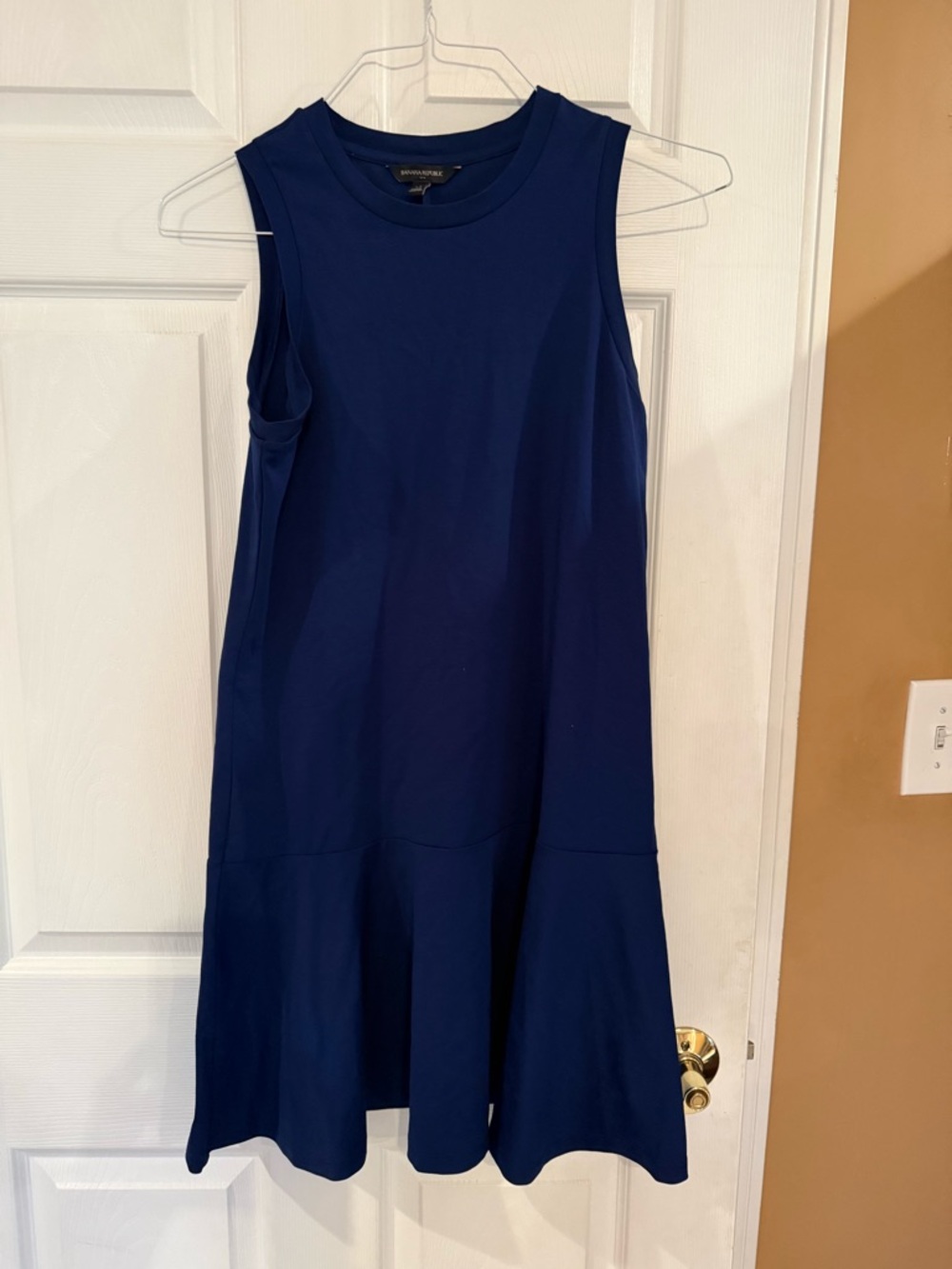 Banana Republic Navy Sleeveless Flared Hem Dress